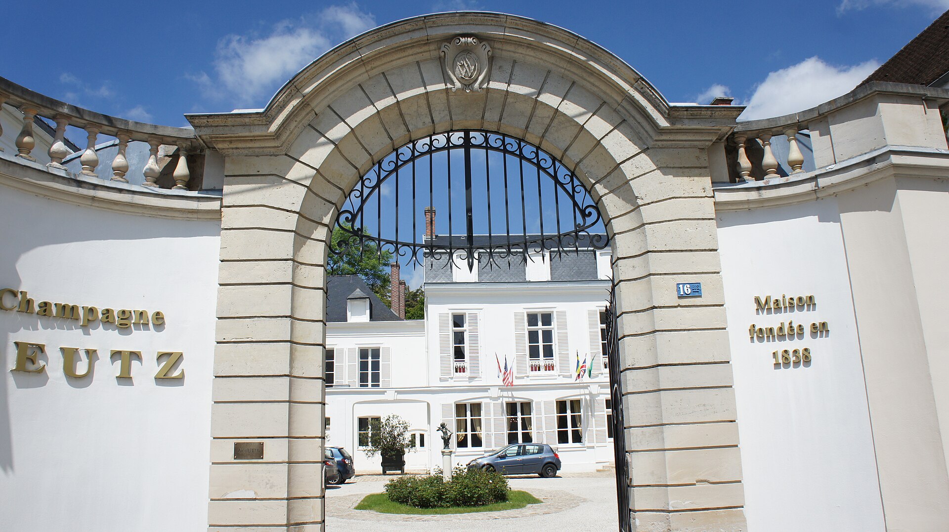 Entrance view of the Deutz Champagne house in Aÿ